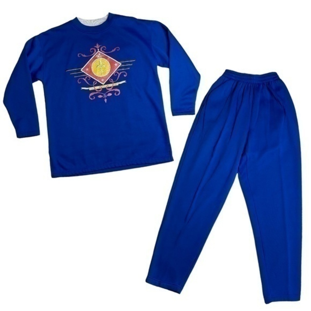 Vintage‎ Jaclyn Smith Sport Sweatshirt and Sweatpant Set Dark Blue Long Sleeve